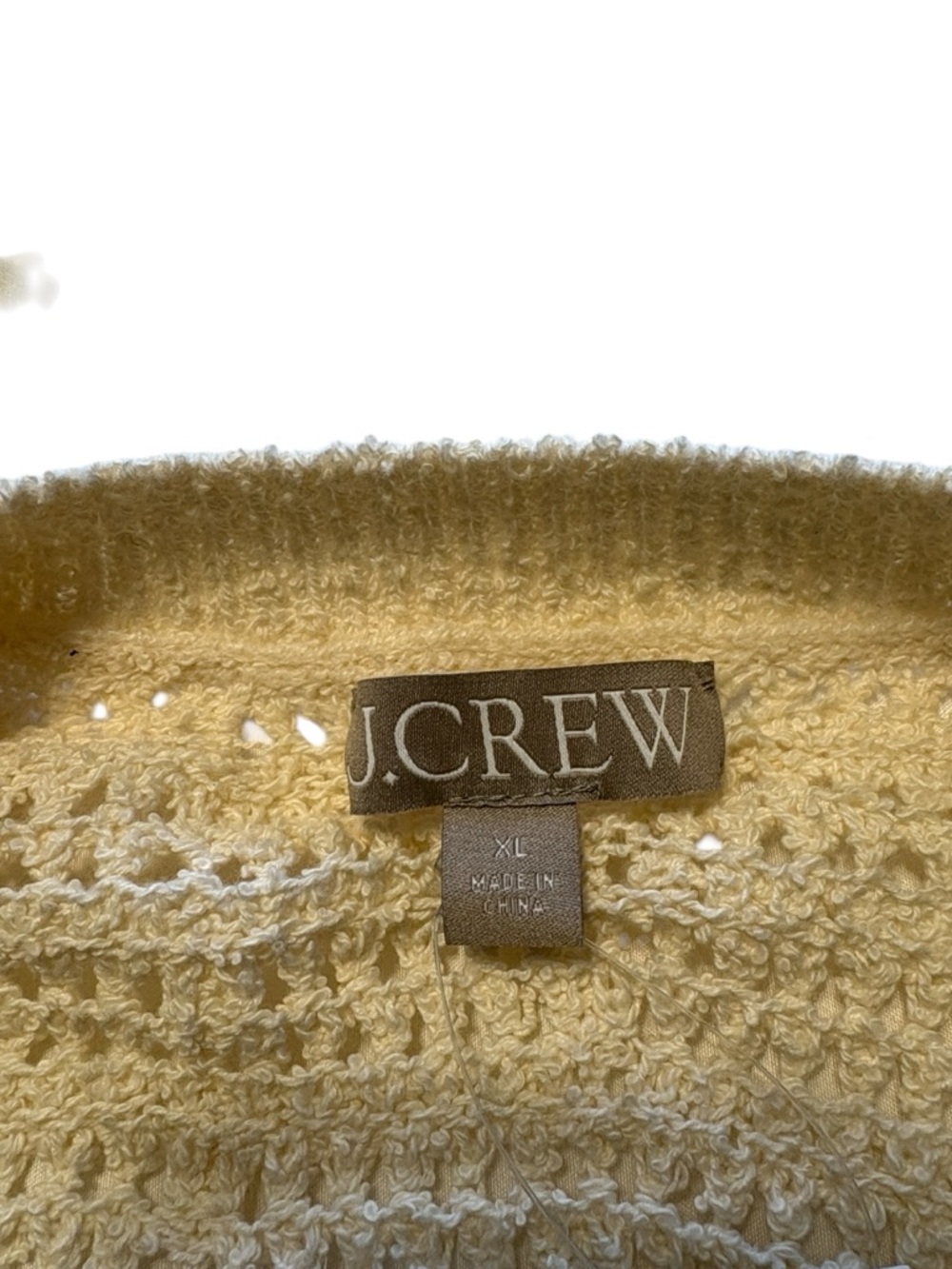 J. Crew Pointelle Crewneck Sweater Size XL Cream Open Knit Beachy Summer NWT - Picture 6 of 10
